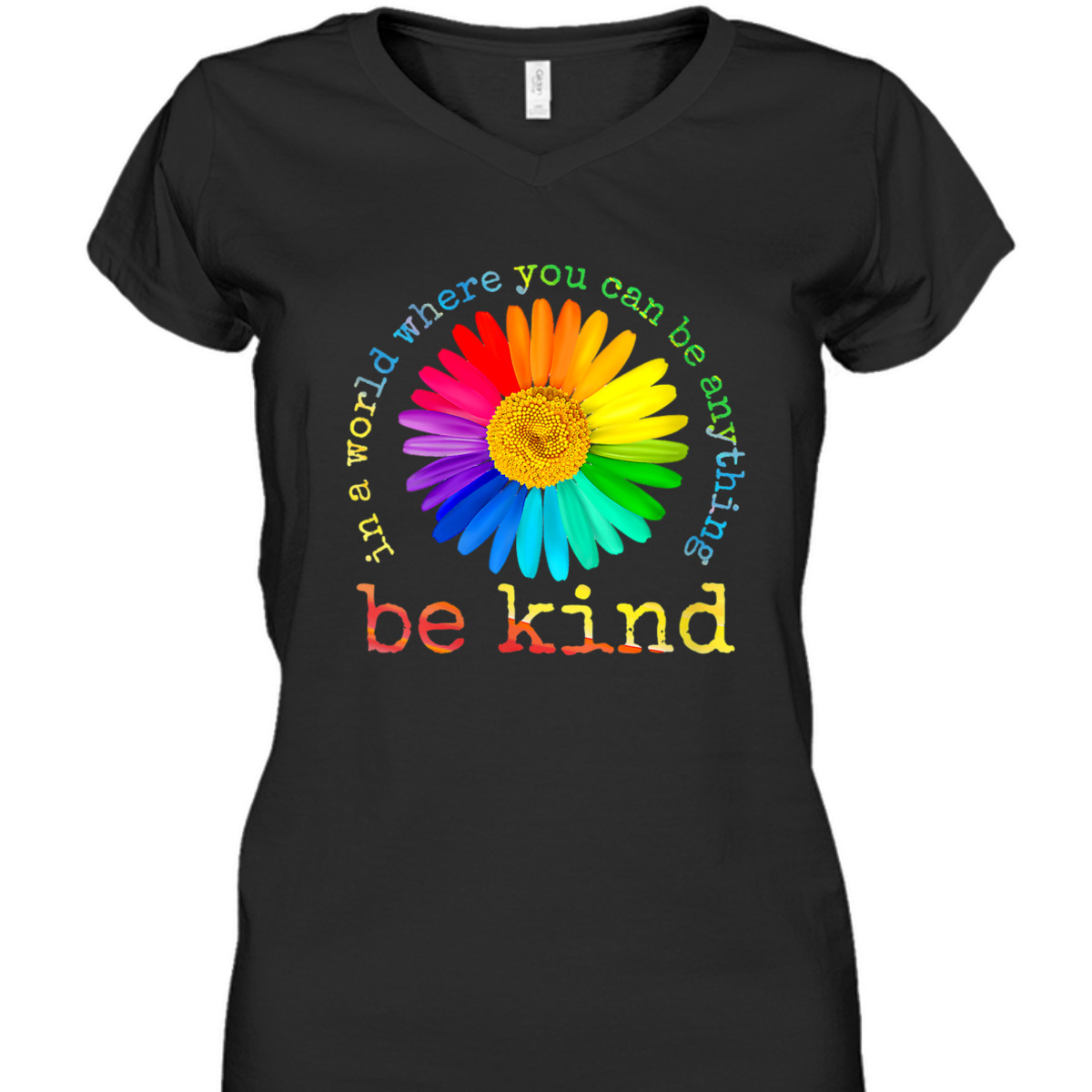 Womens Be Kind Daisy Flower Rainbow LGBT Gay Lesbian Pride T-Shirt Womens Be Kind Daisy Flower Rainbow LGBT Gay Lesbian Pride T-Shirt