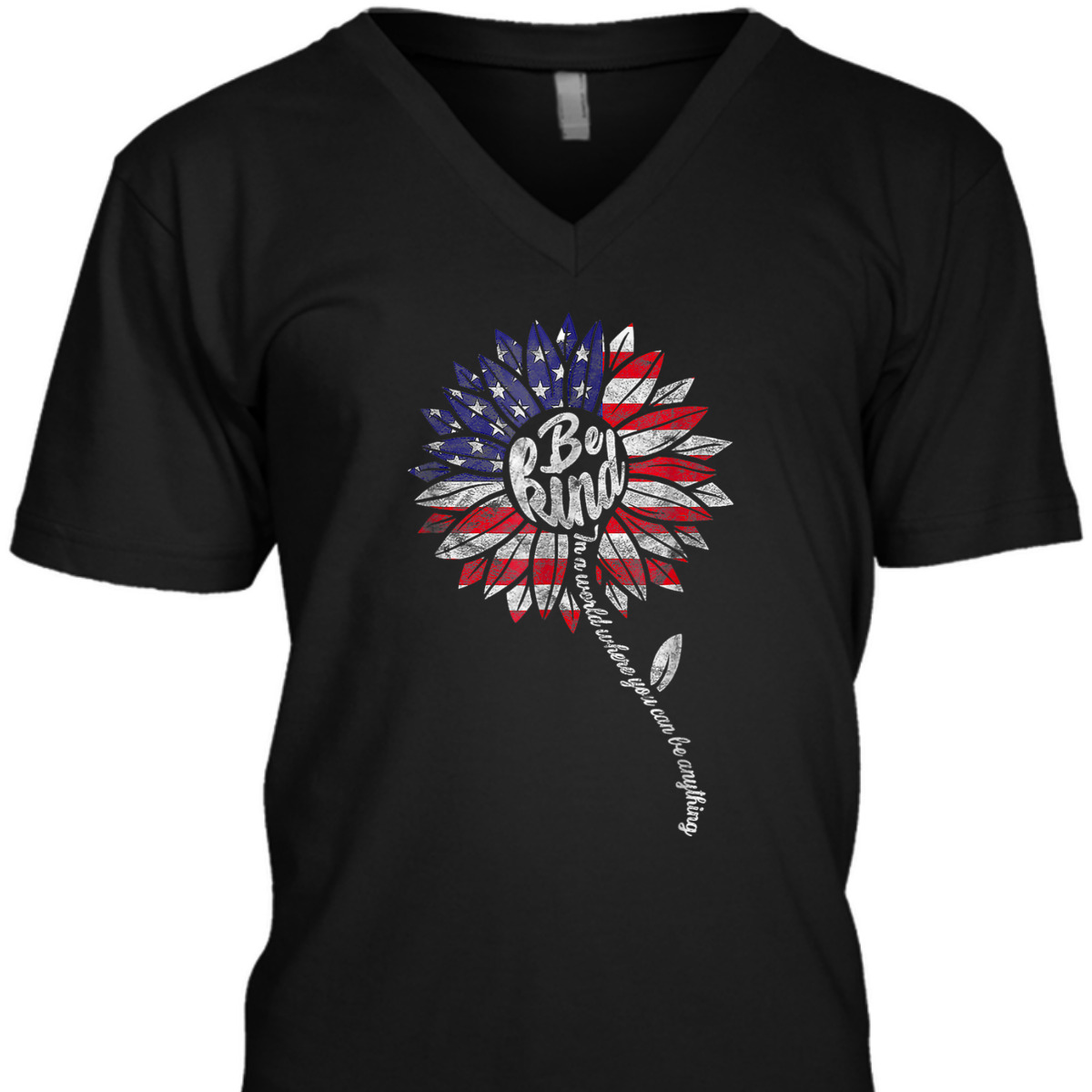 4th Of July Be Kind Sunflower Red White And Blue T-Shirt