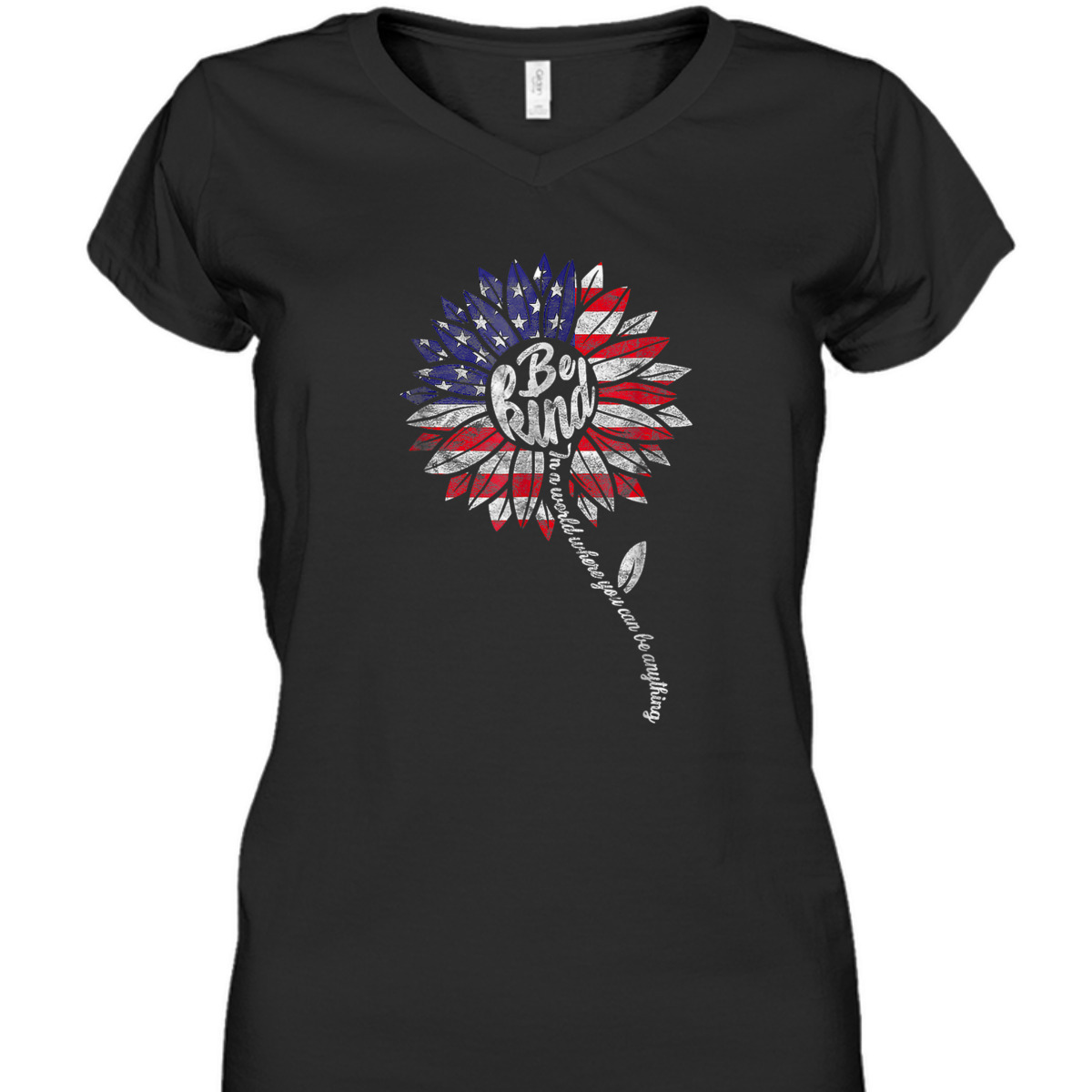 4th Of July Be Kind Sunflower Red White And Blue T-Shirt