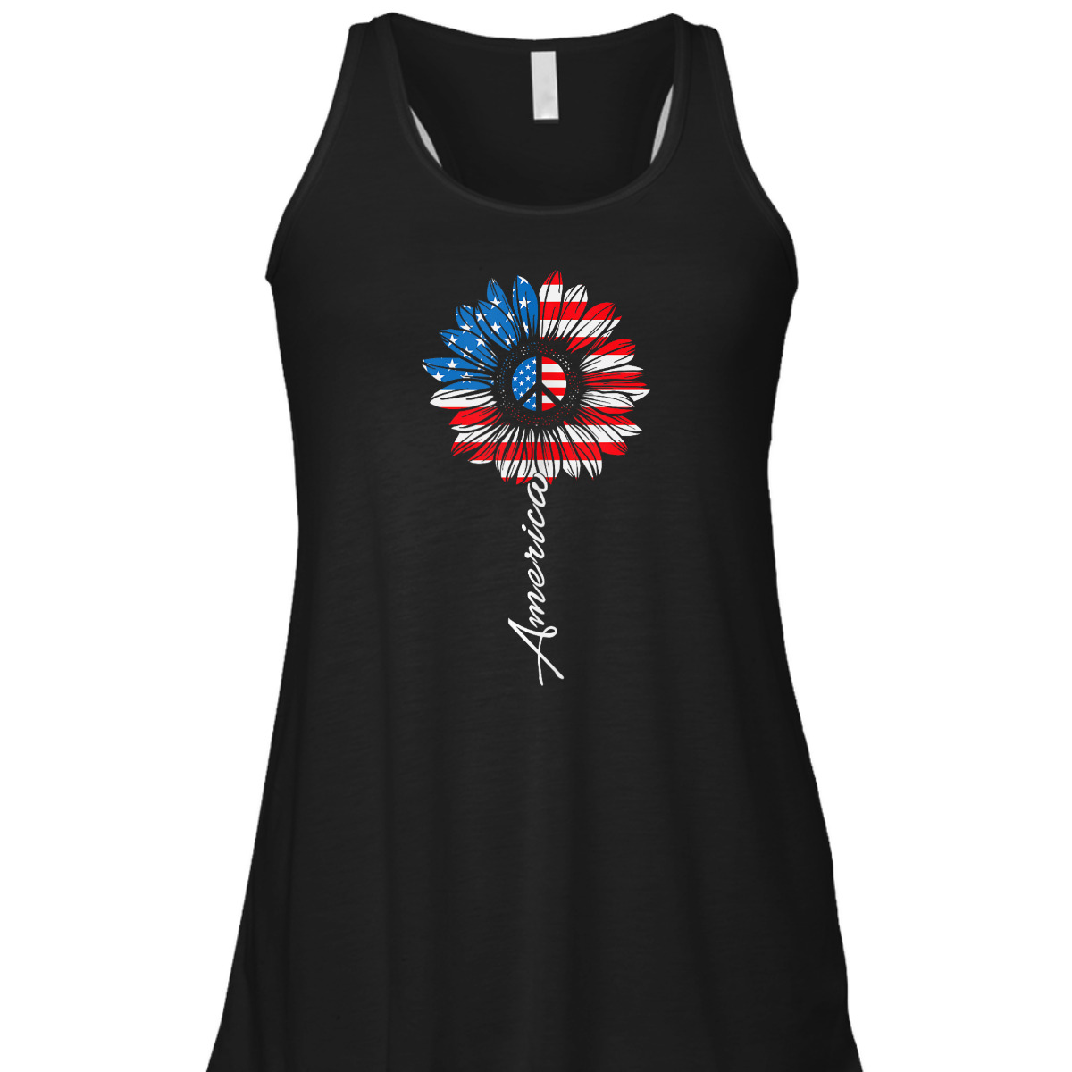 Flower Sunflower Be Kind American Flag 4th Of July Patriotic T-Shirt