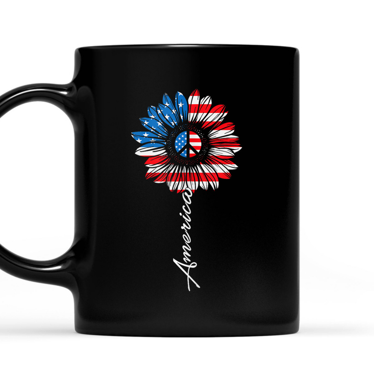 Flower Sunflower Be Kind American Flag 4th Of July Patriotic T-Shirt