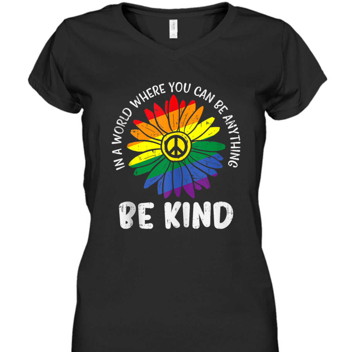 World Be KInd Rainbow Daisy Peace Hippie Gay Pride LGBT T-Shirt World Be KInd Rainbow Daisy Peace Hippie Gay Pride LGBT T-Shirt