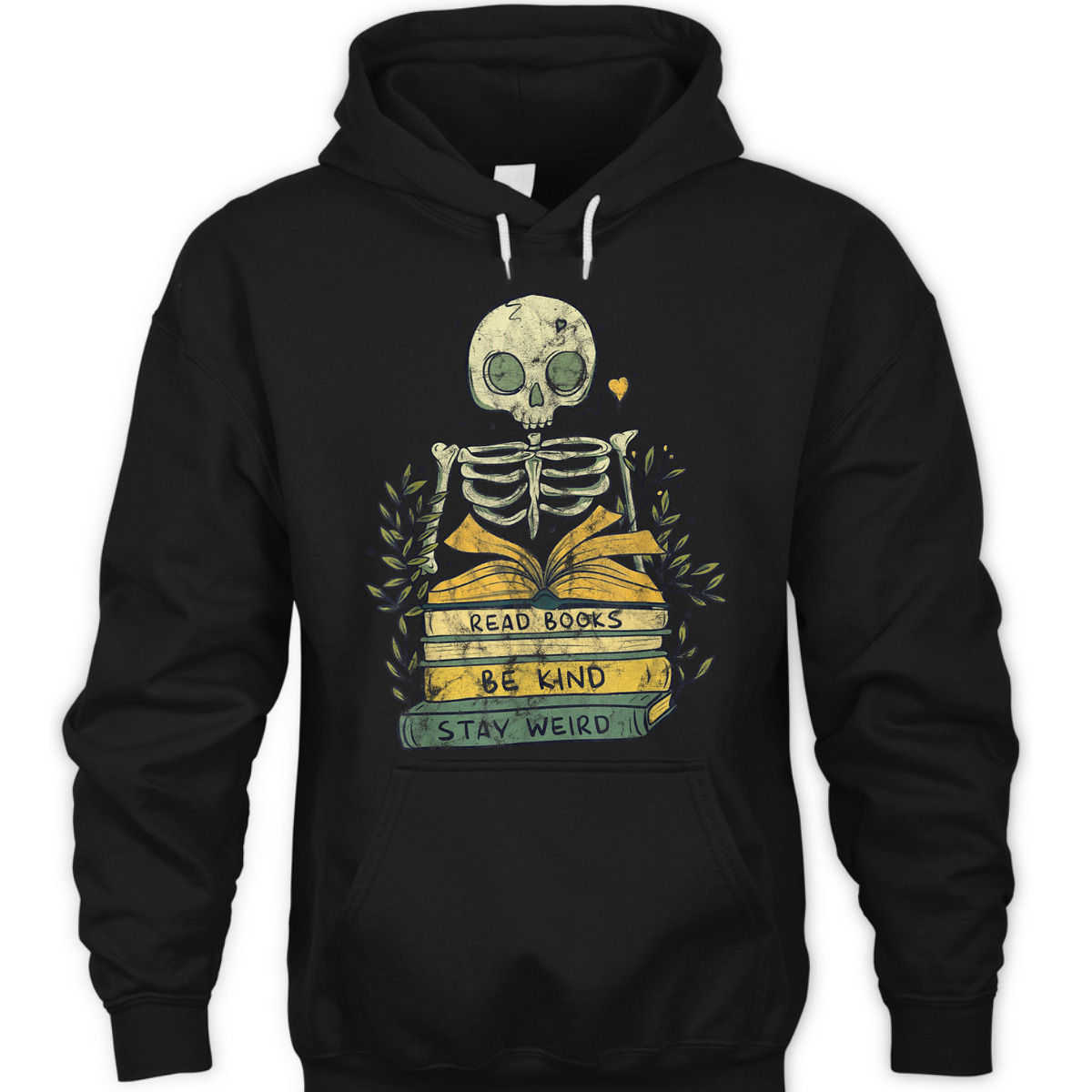 Read Book Be Kind Stay Weird Skeleton Book Worm T-Shirt