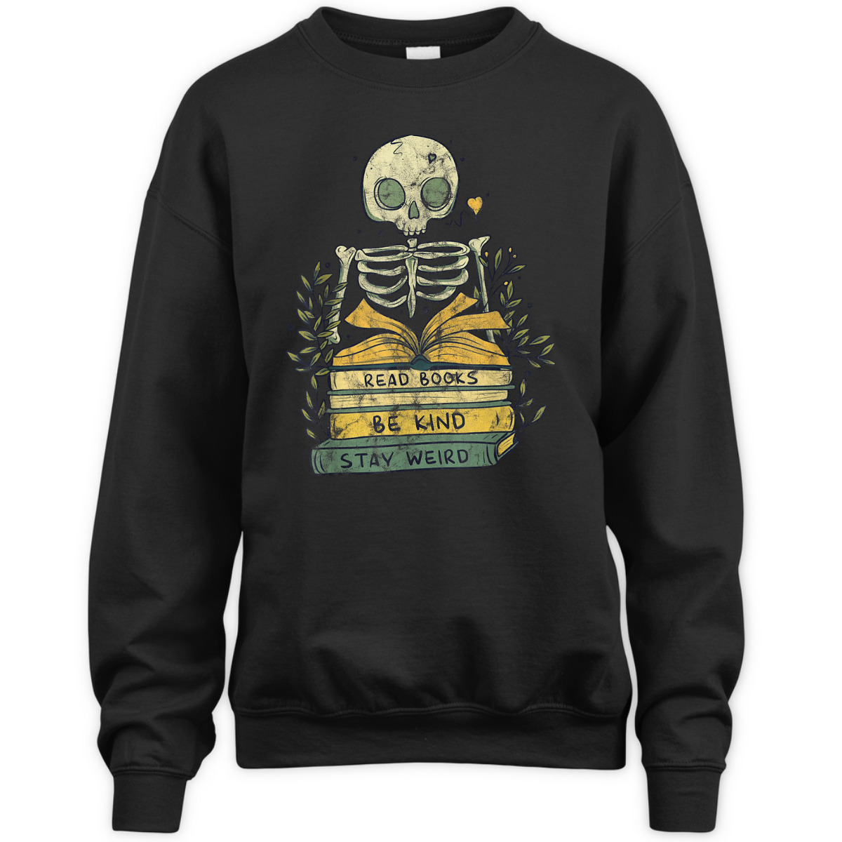 Read Book Be Kind Stay Weird Skeleton Book Worm T-Shirt