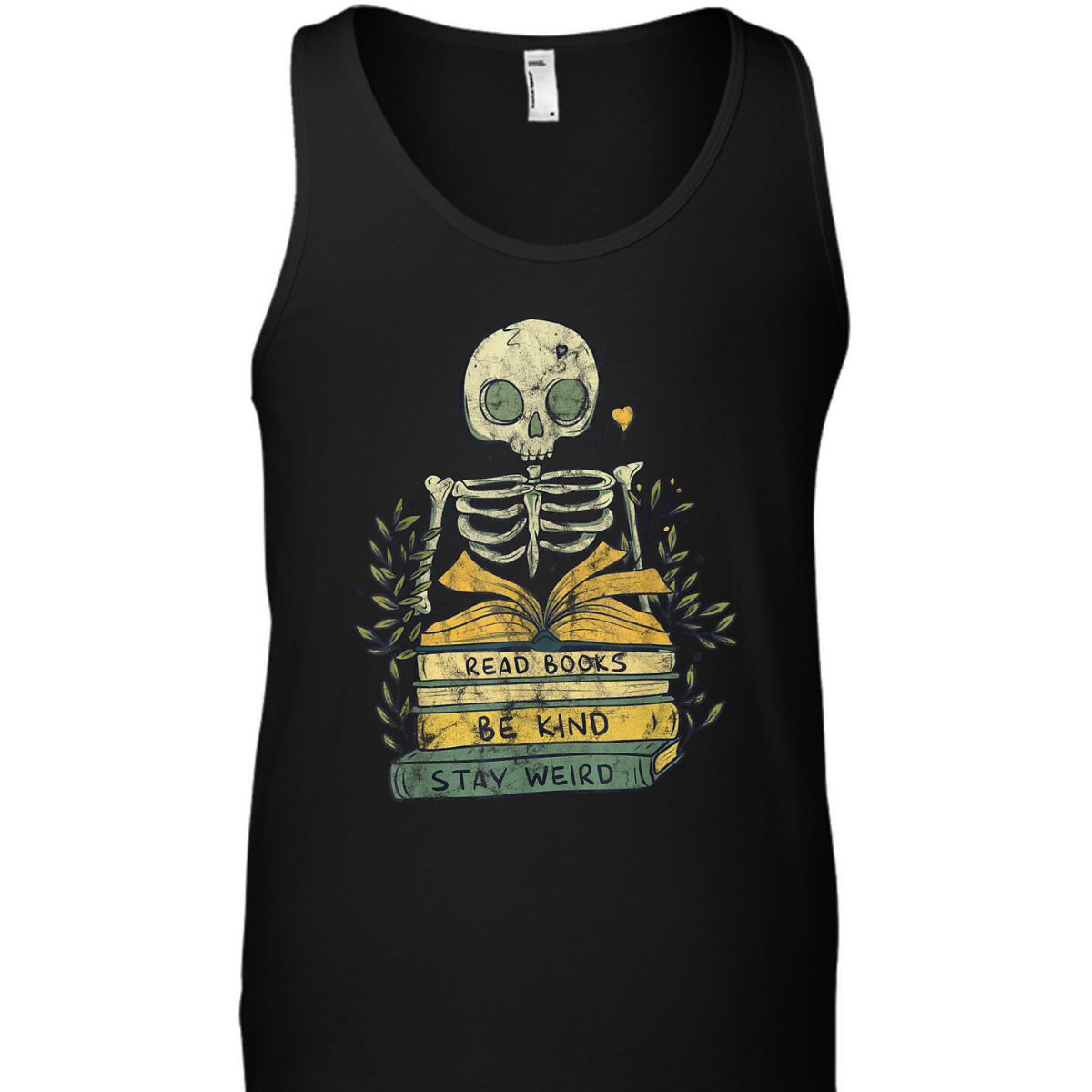 Read Book Be Kind Stay Weird Skeleton Book Worm T-Shirt
