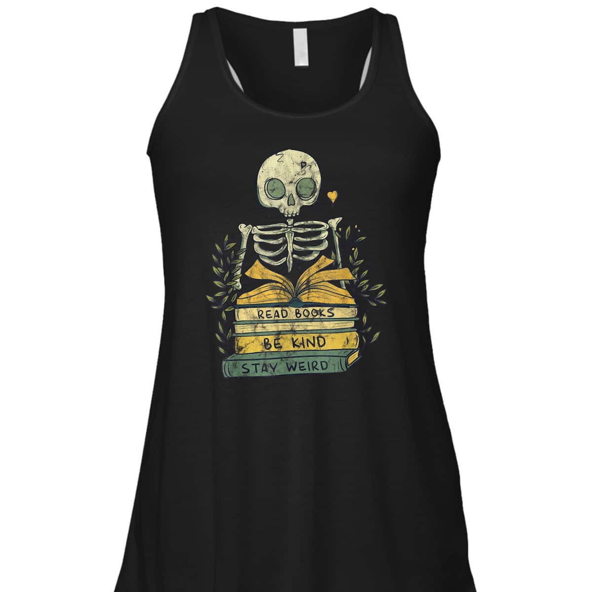 Read Book Be Kind Stay Weird Skeleton Book Worm T-Shirt