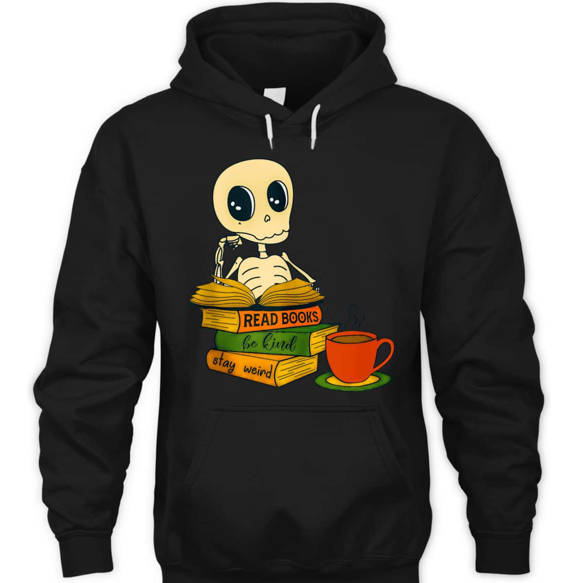 Read Books Be Kind Stay Weird Skeleton Reader T-Shirt