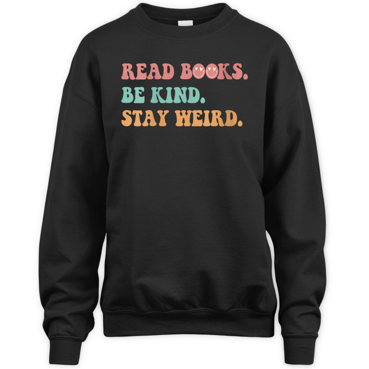 Womens Groovy Read Books Be Kind Stay Weird Funny Book Lover T-Shirt