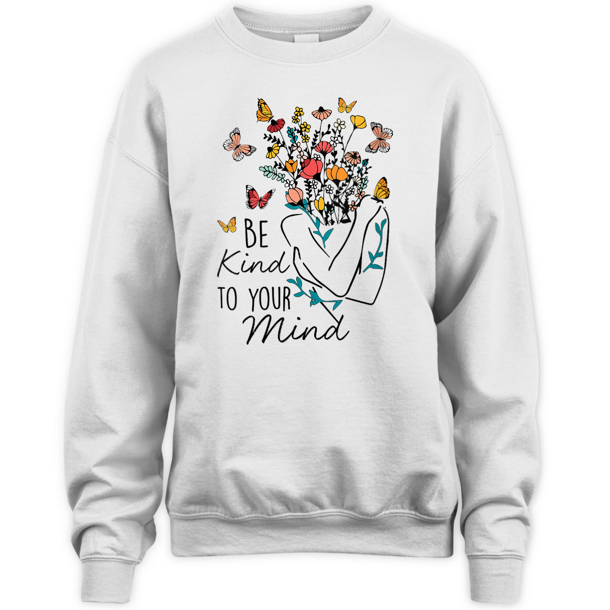 Womens Women Be Kind To Your Mind Flower Mental Health Awareness T-Shirt