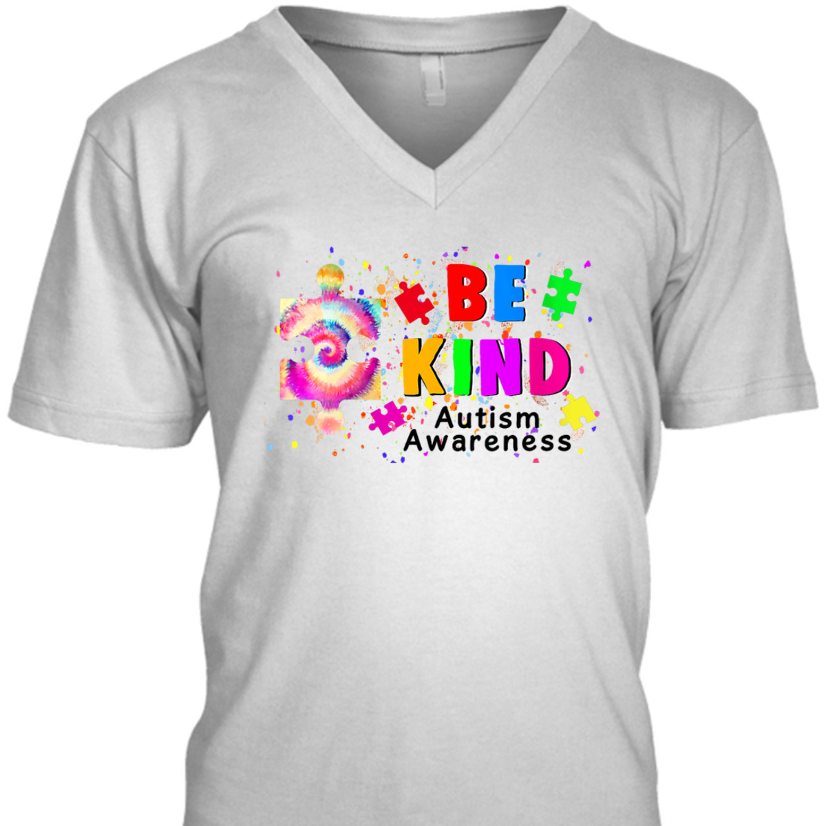 Womens Be Kind Autism Awareness Puzzle Tie Dye Autism Awareness T-Shirt Womens Be Kind Autism Awareness Puzzle Tie Dye Autism Awareness T-Shirt