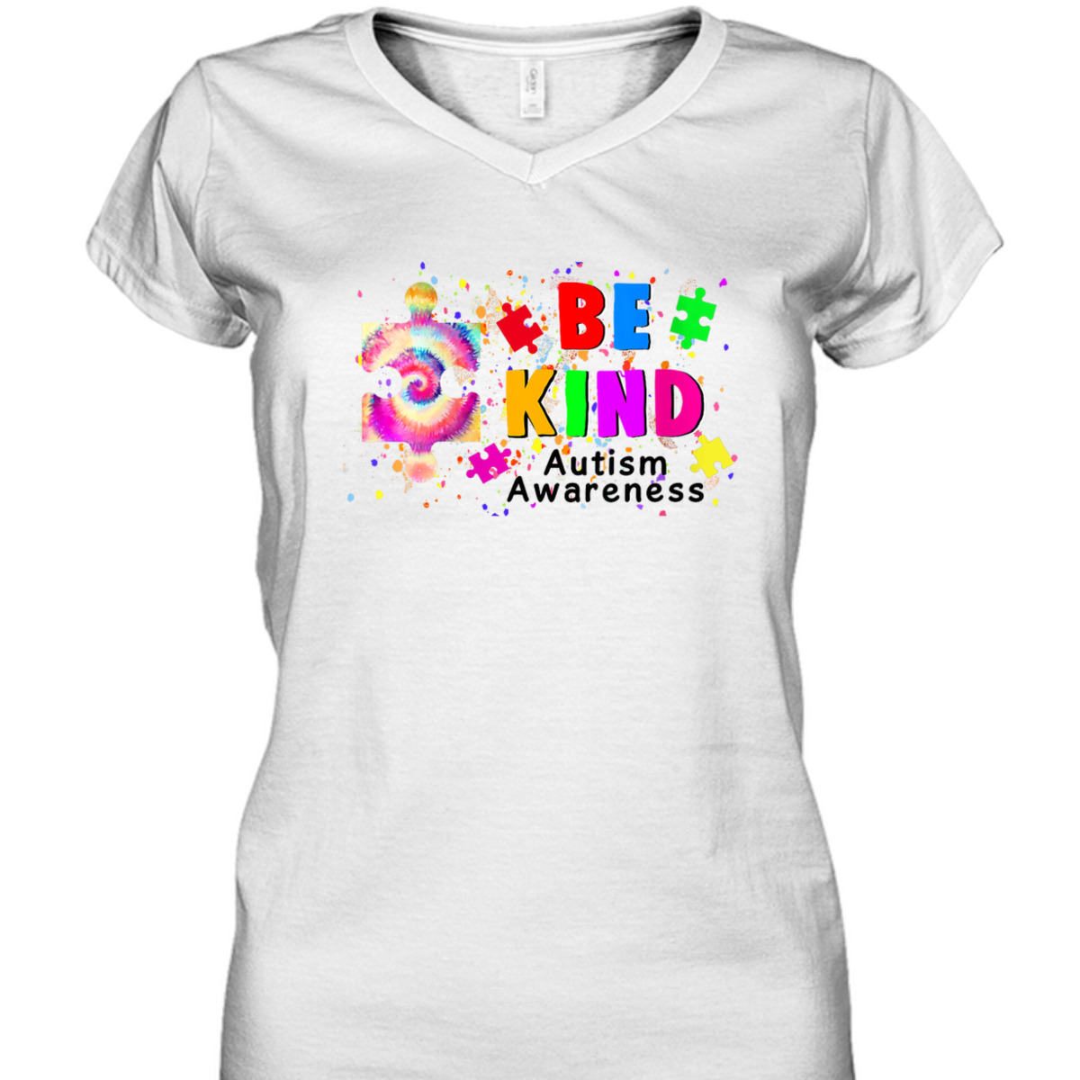 Womens Be Kind Autism Awareness Puzzle Tie Dye Autism Awareness T-Shirt Womens Be Kind Autism Awareness Puzzle Tie Dye Autism Awareness T-Shirt
