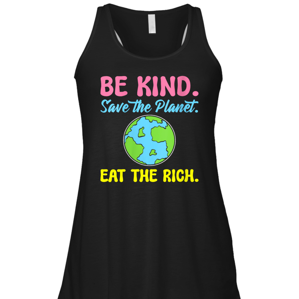 Womens Be Kind Save The Planet Eat The Rich Ecologist T-Shirt