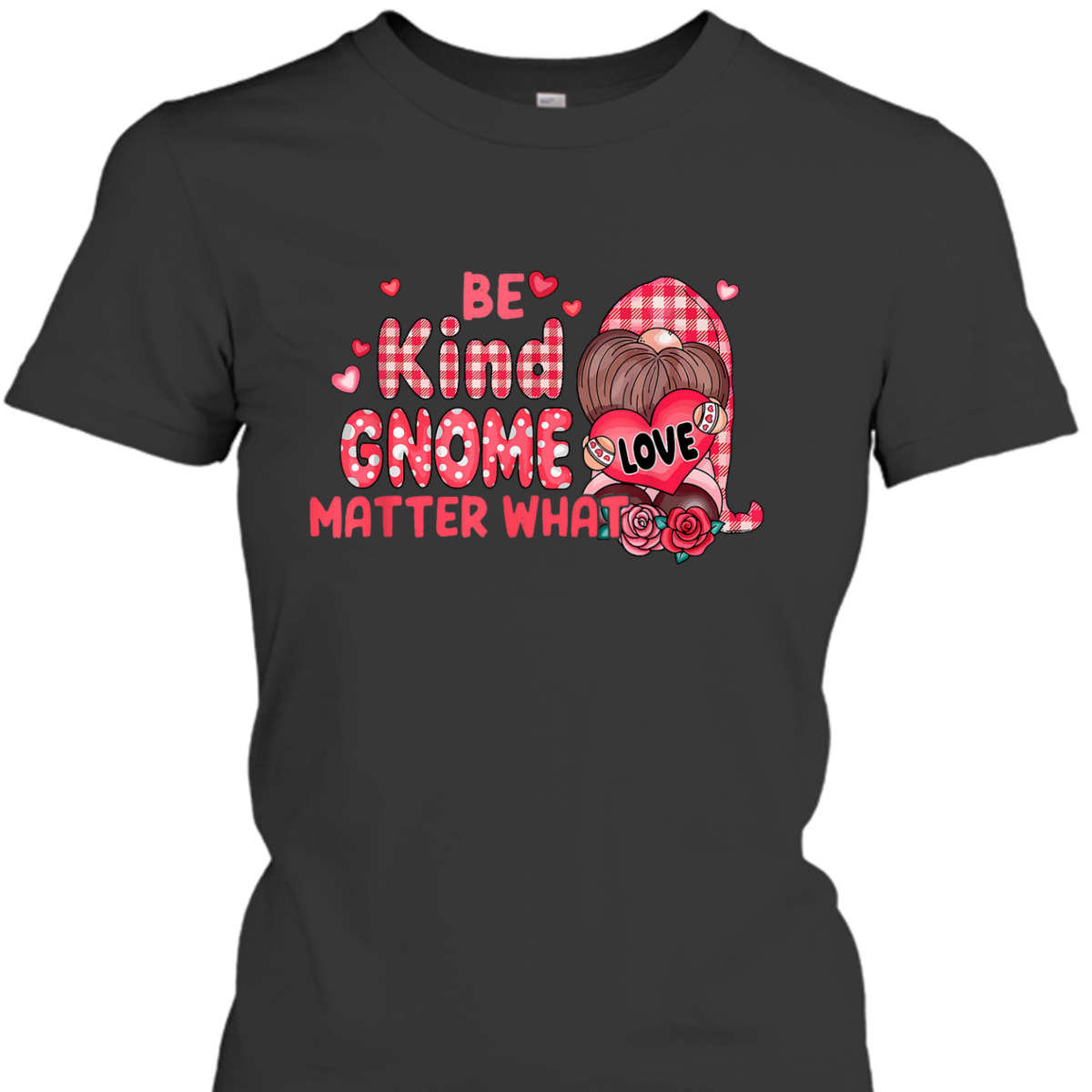 Be Kind Gnome Matter What Cute Pink Christmas T-Shirt