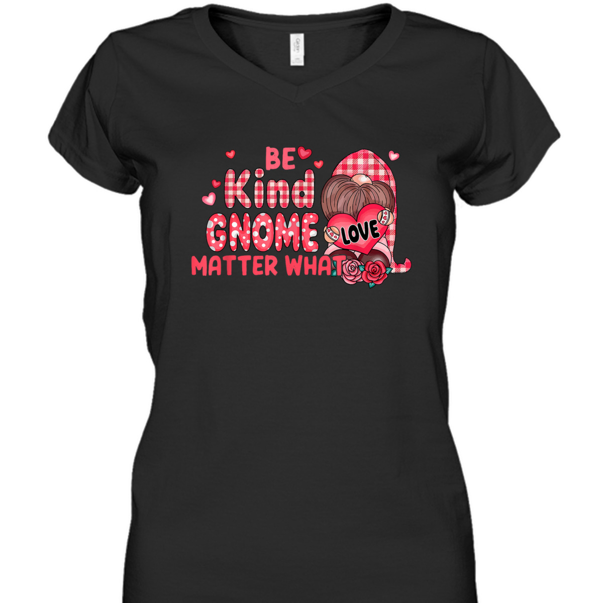 Be Kind Gnome Matter What Cute Pink Christmas T-Shirt