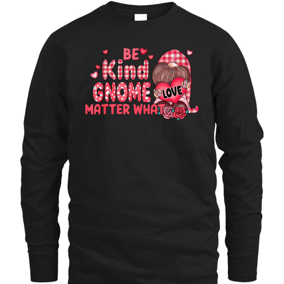 Be Kind Gnome Matter What Cute Pink Christmas T-Shirt