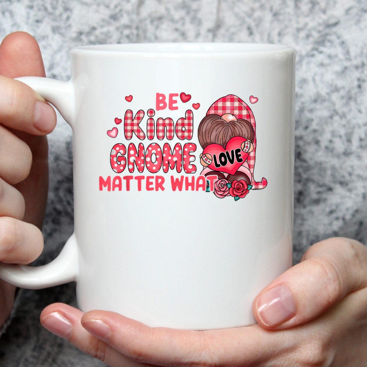 Be Kind Gnome Matter What Cute Pink Christmas T-Shirt
