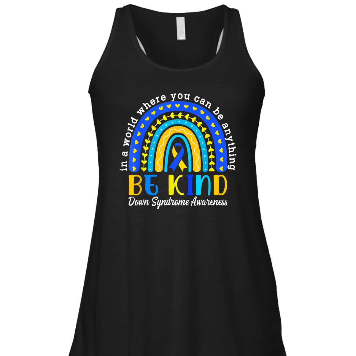 Down Syndrome Blue Yellow Rainbow Down Syndrome Awareness T-Shirt