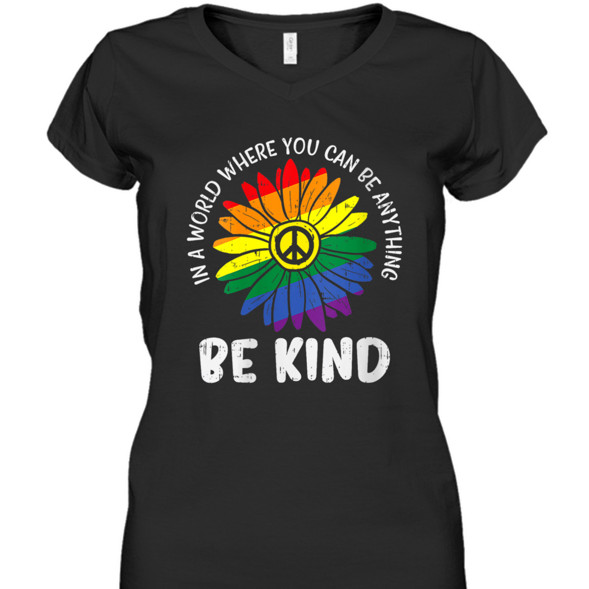 Womens World Be KInd Rainbow Daisy Peace Hippie Gay Pride LGBT T-Shirt Womens World Be KInd Rainbow Daisy Peace Hippie Gay Pride LGBT T-Shirt