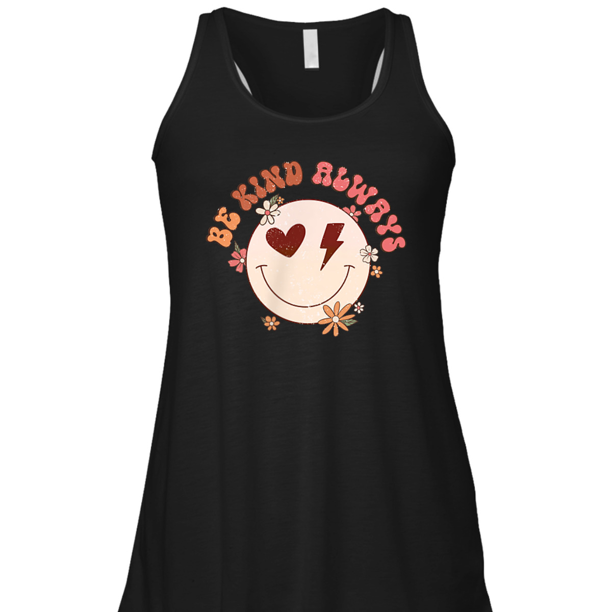 Be Kind Always Hearts Floral Flowers Retro Groovy 70s Pocket T-Shirt
