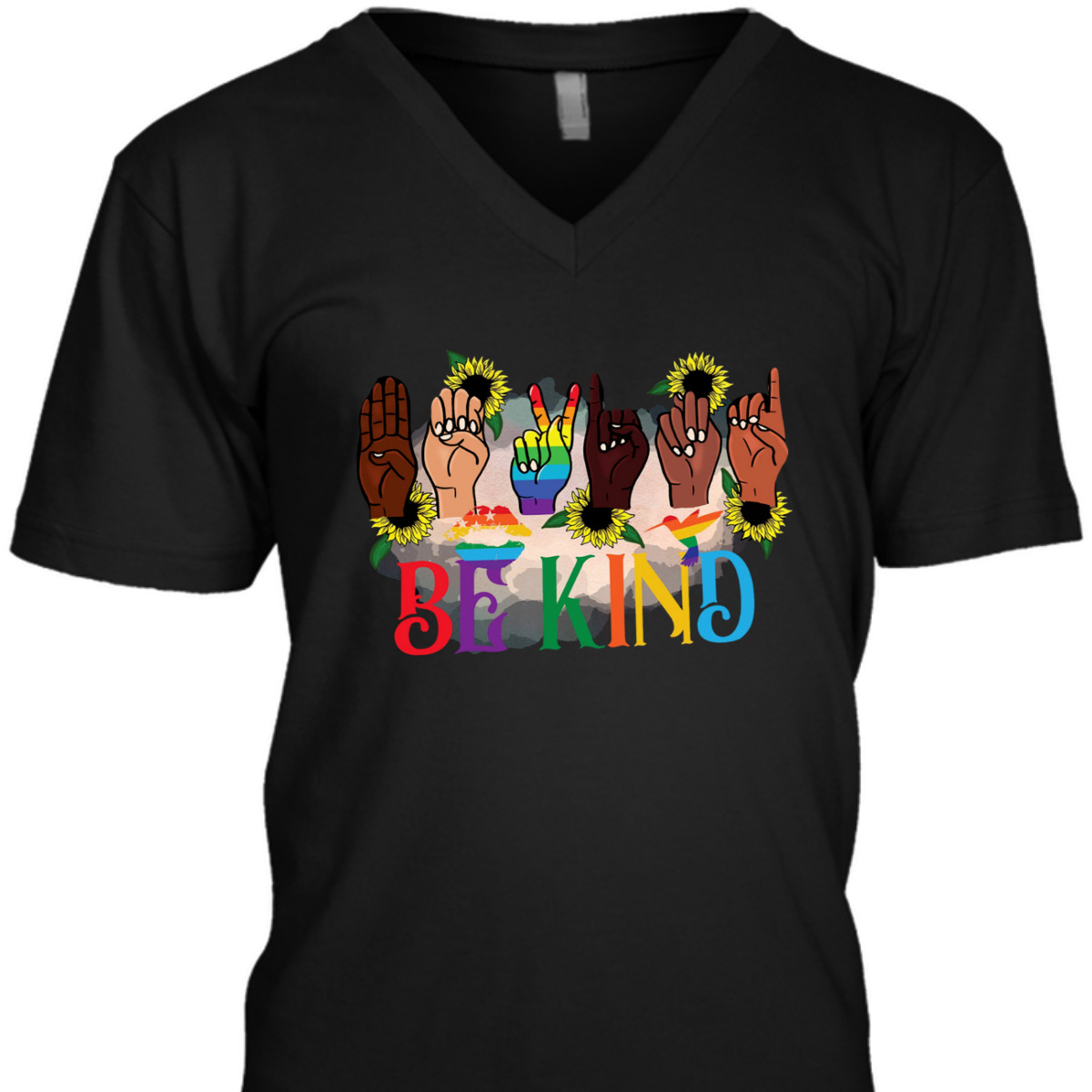 Be Kind Hand Sign Language Hand Talking LGBTQFlag Gay Pride T-Shirt Be Kind Hand Sign Language Hand Talking LGBTQFlag Gay Pride T-Shirt