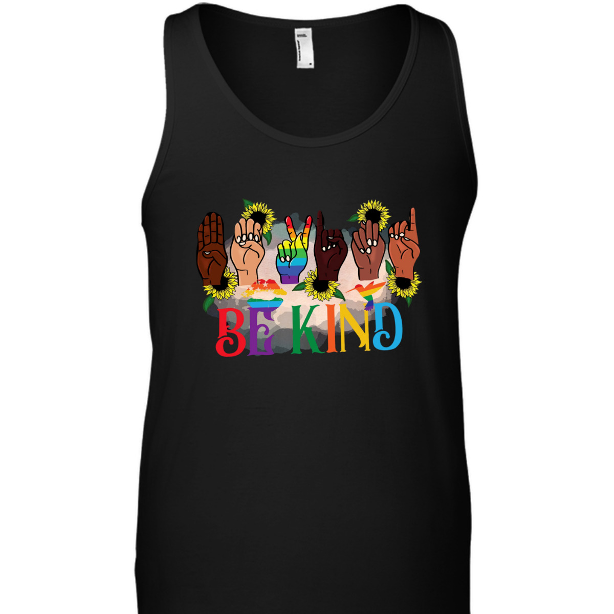 Be Kind Hand Sign Language Hand Talking LGBTQFlag Gay Pride T-Shirt