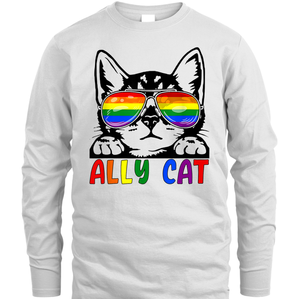 LGBT Ally Cat Be Kind Gay Rainbow Funny LGBTQ T-Shirt