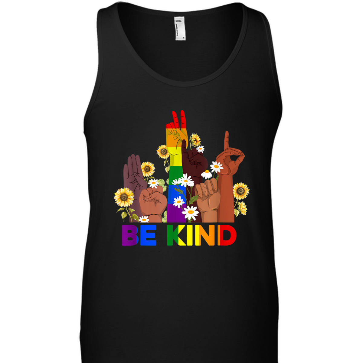 Be Kind Sign Language Hand Rainbow LGBT Gay Lesbian Pride T-Shirt