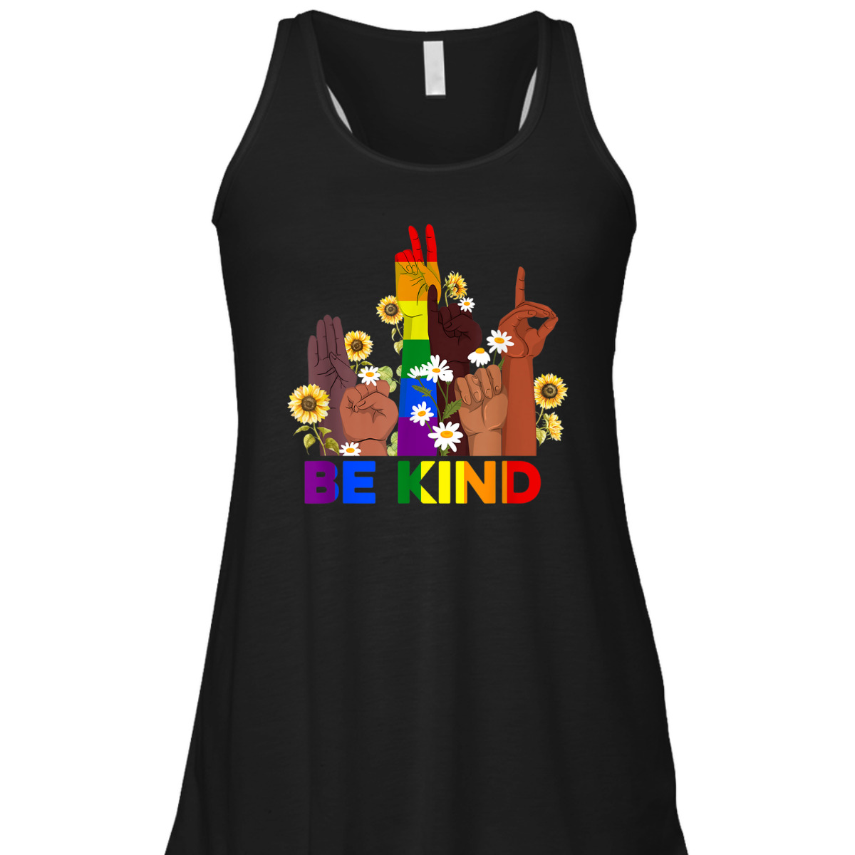 Be Kind Sign Language Hand Rainbow LGBT Gay Lesbian Pride T-Shirt