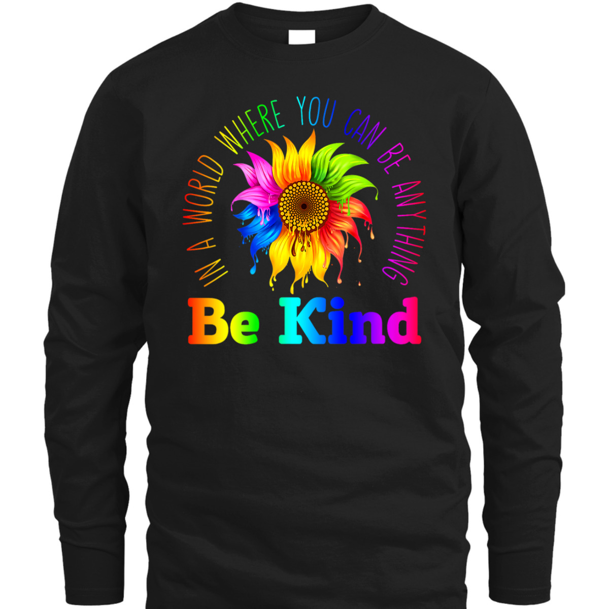Womens In A World Where You Can Be Anything BE KIND LGBT Rainbow T-Shirt