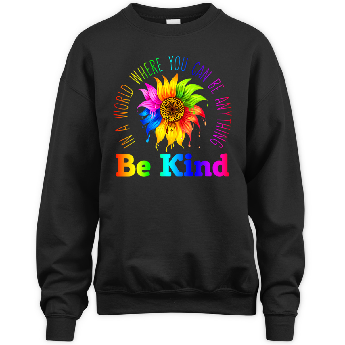 Womens In A World Where You Can Be Anything BE KIND LGBT Rainbow T-Shirt