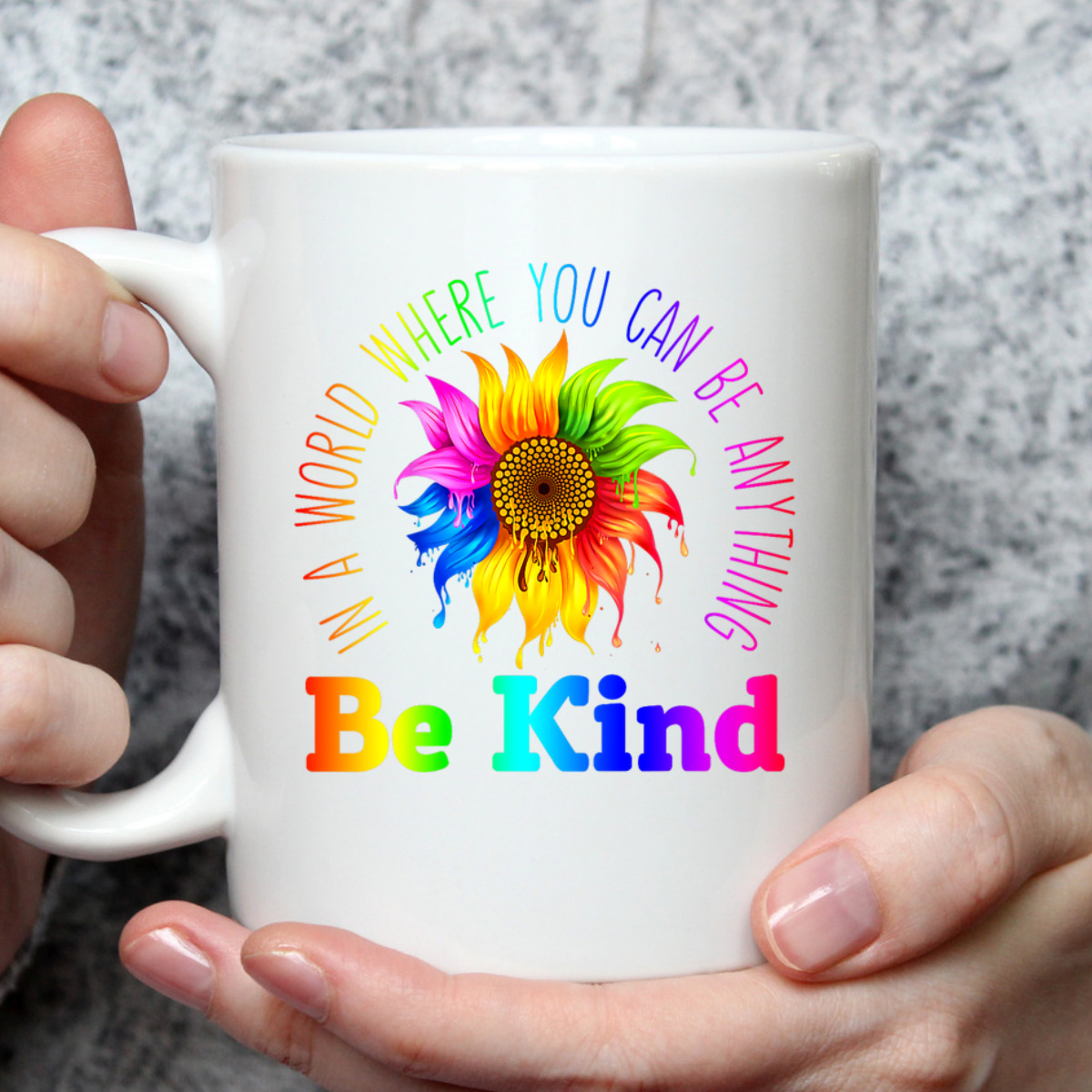 Womens In A World Where You Can Be Anything BE KIND LGBT Rainbow T-Shirt