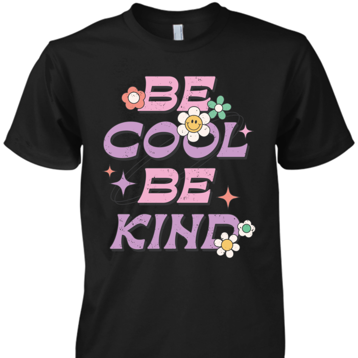 Be Cool Be Kind Happy Daisy Retro Pink Purple Positivity Y2K T-Shirt