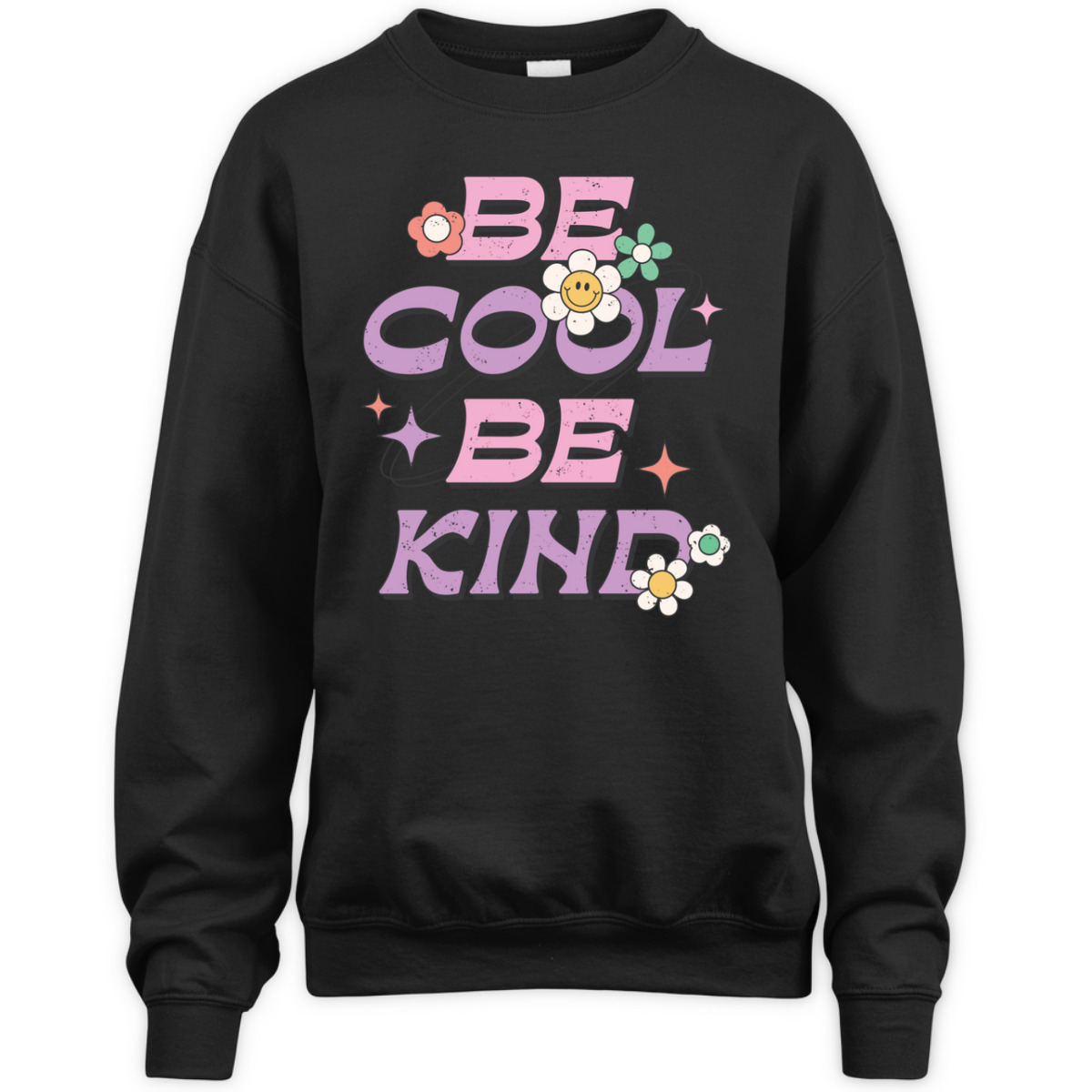 Be Cool Be Kind Happy Daisy Retro Pink Purple Positivity Y2K T-Shirt