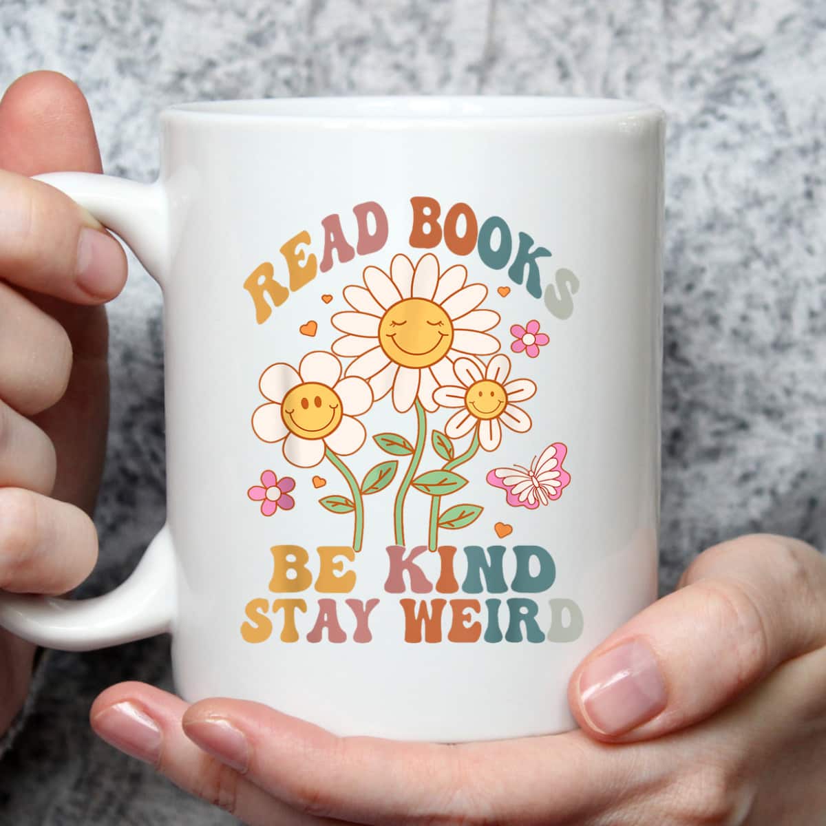 70s Flower Groovy And Funny Read Books Be Kind Stay Weird T-Shirt