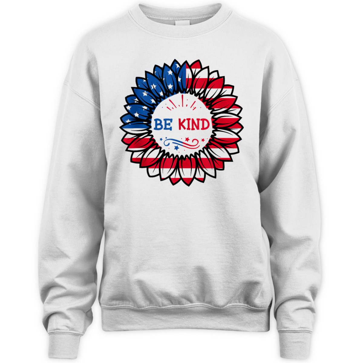 4th Of July Be Kind Sunflower Red White And Blue Gifts T-Shirt