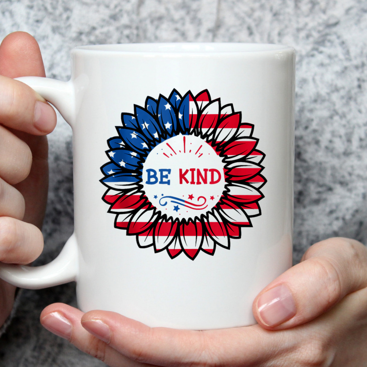 4th Of July Be Kind Sunflower Red White And Blue Gifts T-Shirt