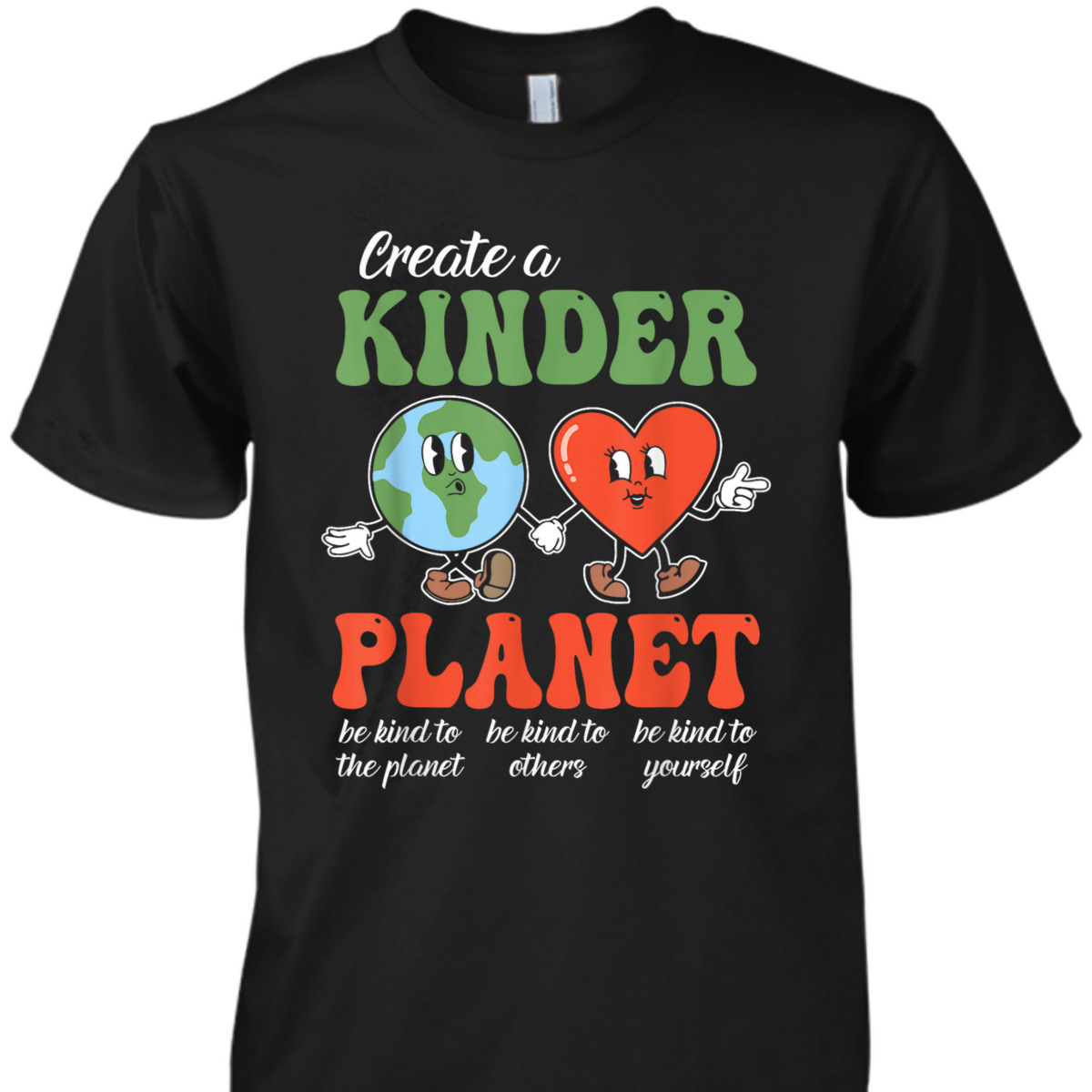 Be Kind Planet Save Earth Day Retro Groovy Environment T-Shirt