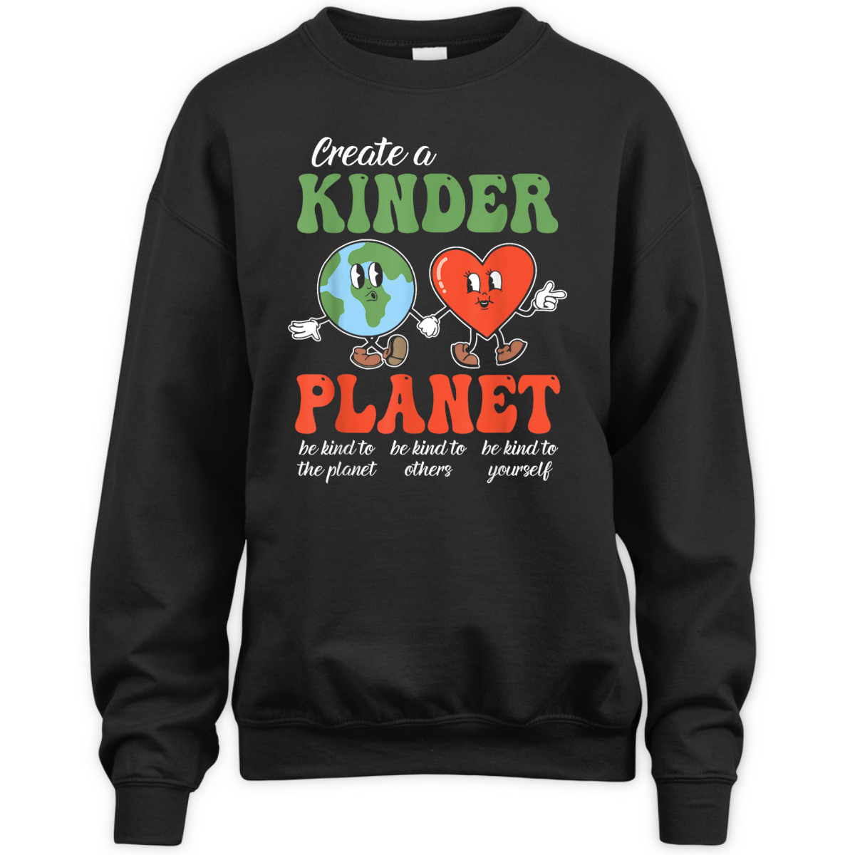 Be Kind Planet Save Earth Day Retro Groovy Environment T-Shirt