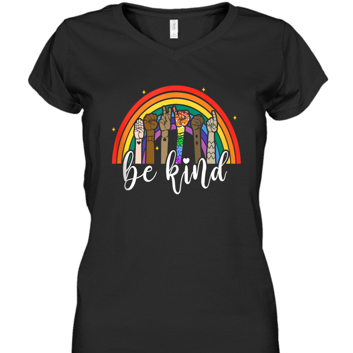 Be Kind Rainbow Sign Language Hand LGBT Gay Les Pride ASL T-Shirt Be Kind Rainbow Sign Language Hand LGBT Gay Les Pride ASL T-Shirt