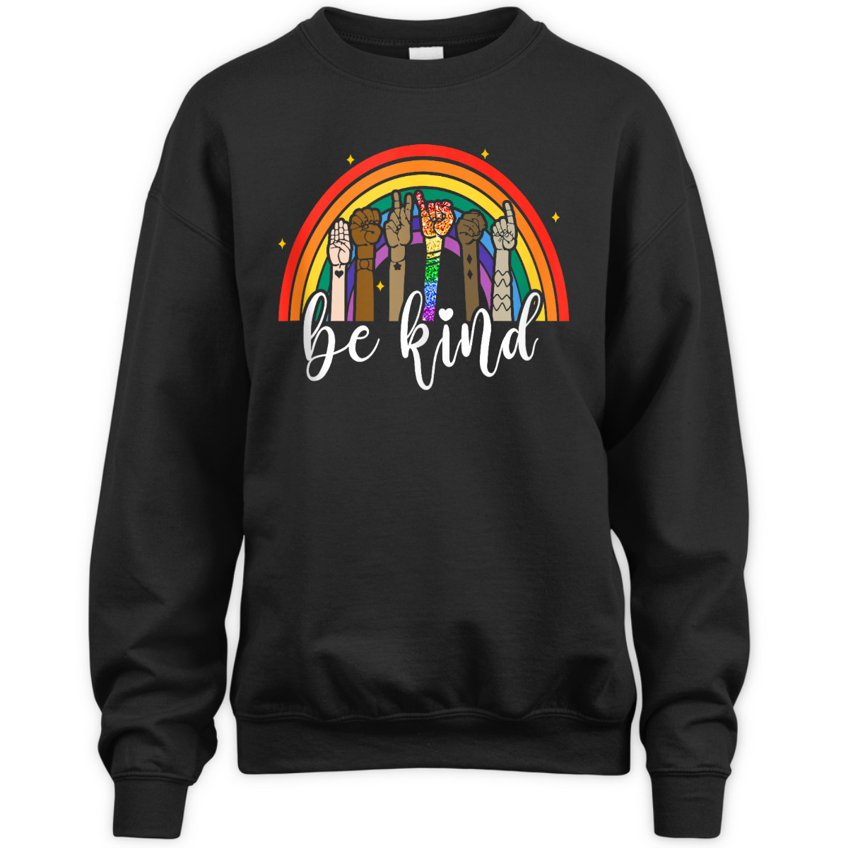 Be Kind Rainbow Sign Language Hand LGBT Gay Les Pride ASL T-Shirt