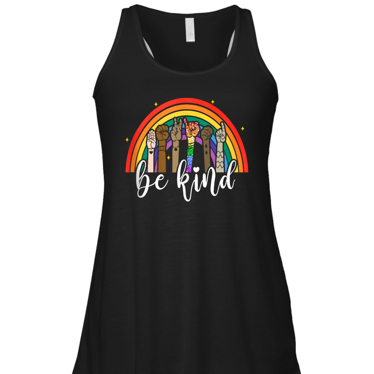 Be Kind Rainbow Sign Language Hand LGBT Gay Les Pride ASL T-Shirt