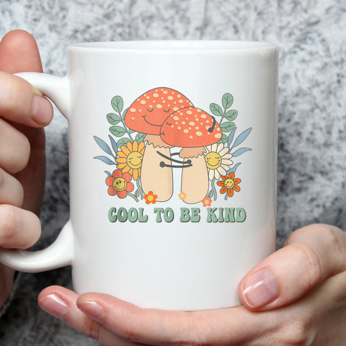 Cool To Be Kind Retro Groovy Style Flowers Plants Kindness T-Shirt