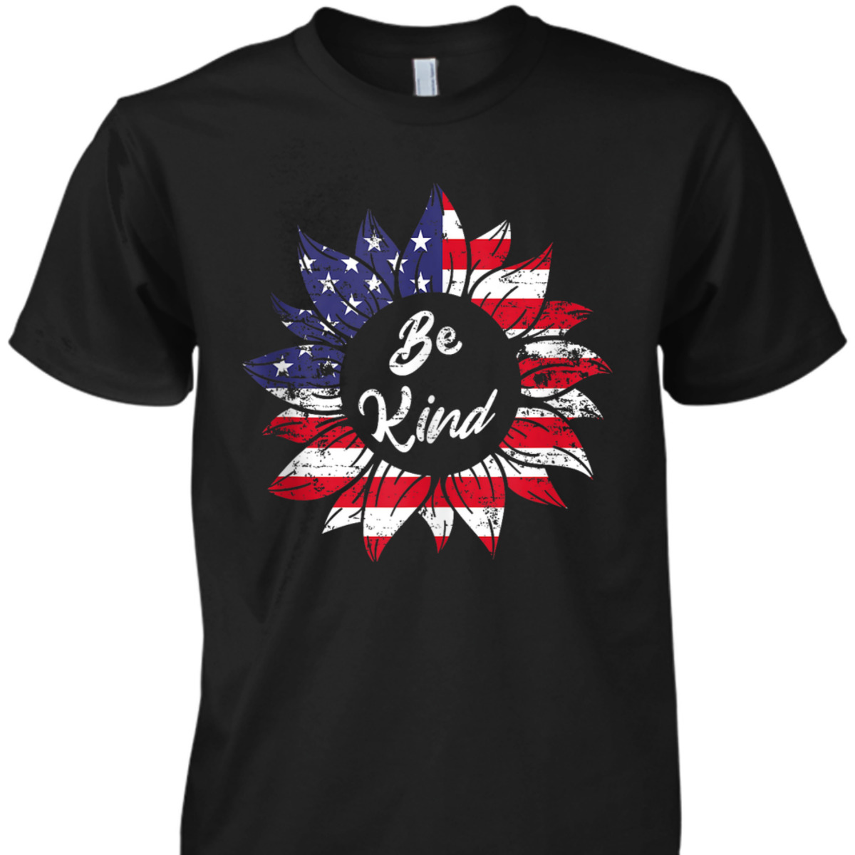 4th Of July Be Kind Sunflower Red White And Blue USA Patriot T-Shirt