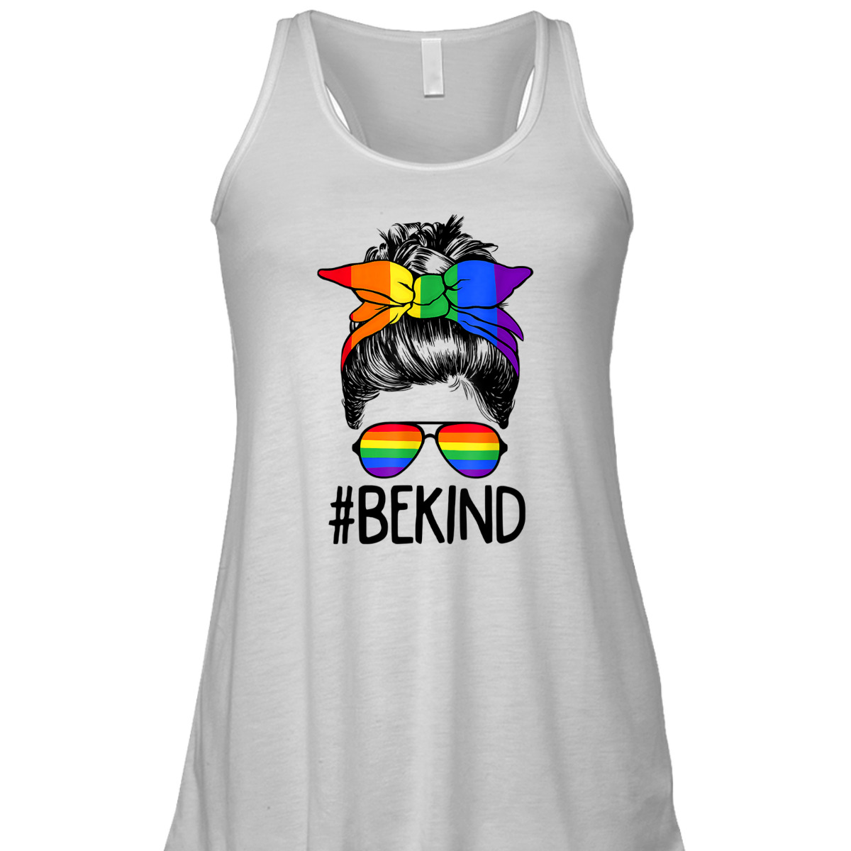 LGBTQ Be Kind Messy Bun Gay Pride LGBT Ally Rainbow Flag T-Shirt LGBTQ Be Kind Messy Bun Gay Pride LGBT Ally Rainbow Flag T-Shirt
