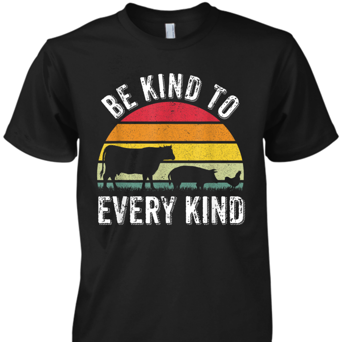 Vintage Vegetarian Be Kind To Every Kind Vegan T-Shirt