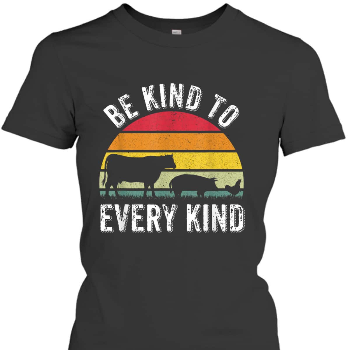 Vintage Vegetarian Be Kind To Every Kind Vegan T-Shirt