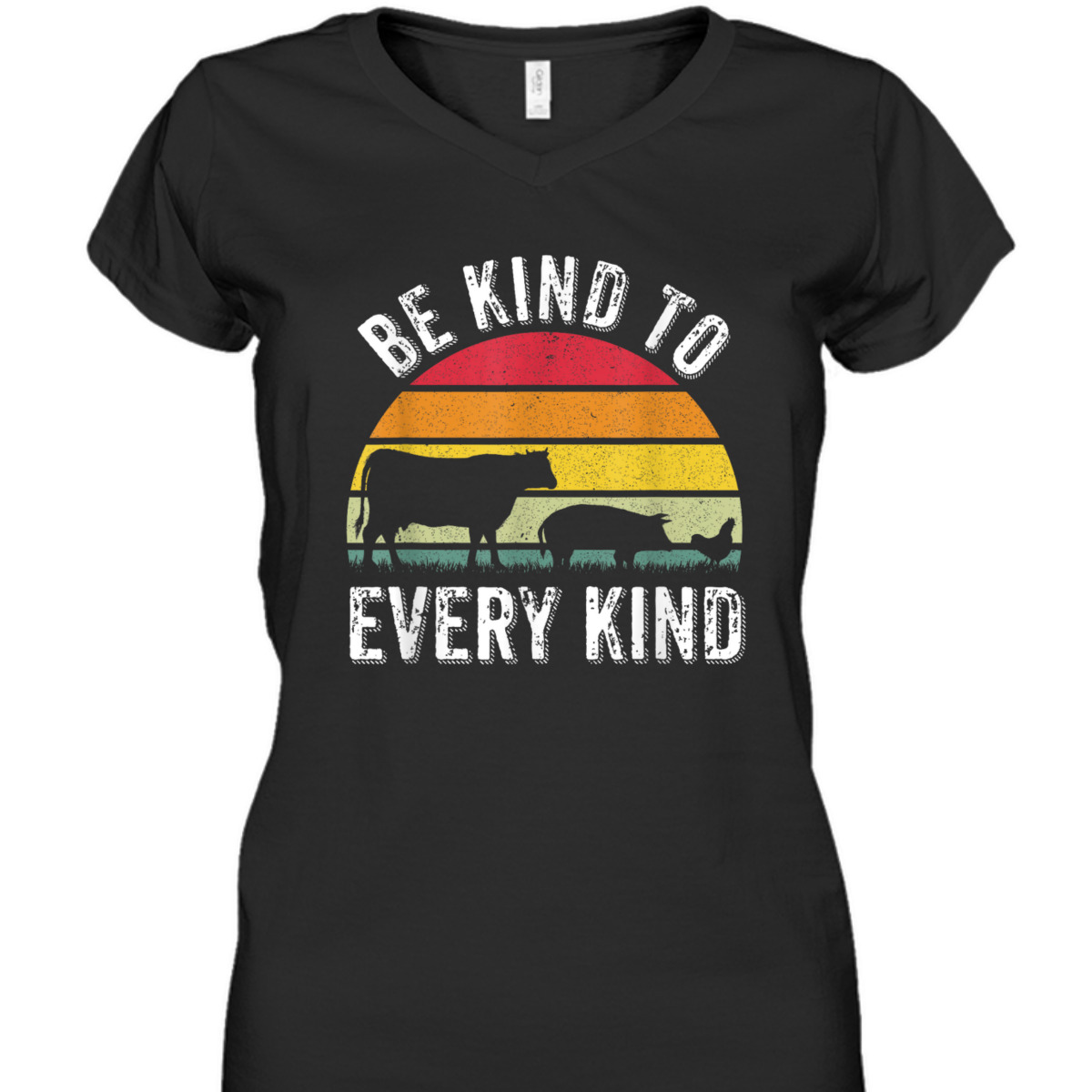 Vintage Vegetarian Be Kind To Every Kind Vegan T-Shirt