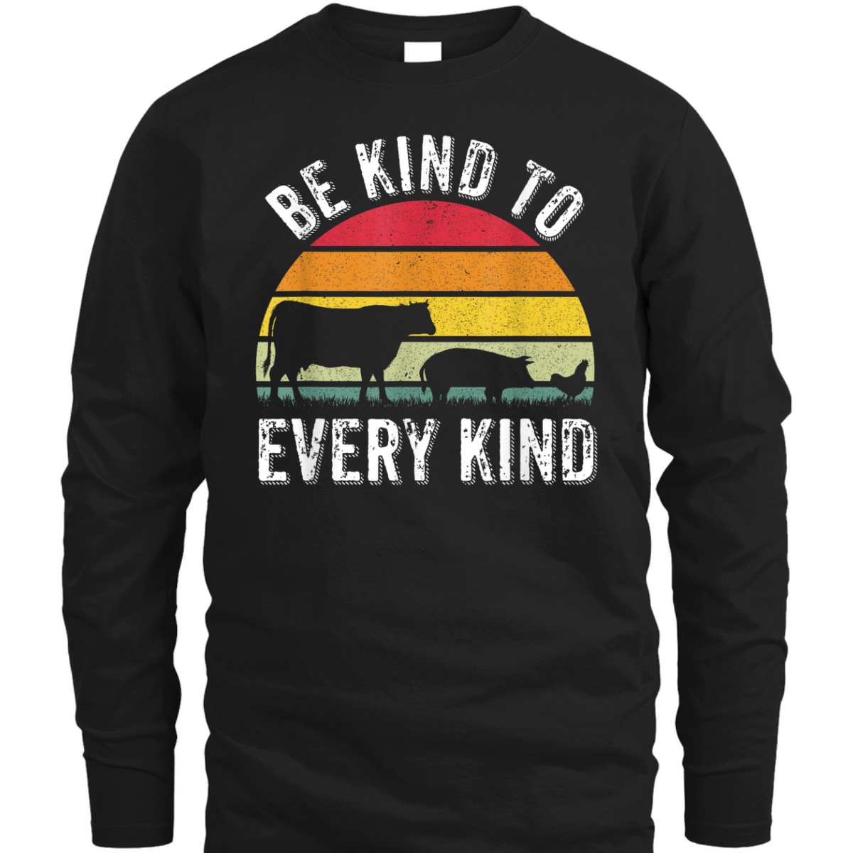 Vintage Vegetarian Be Kind To Every Kind Vegan T-Shirt