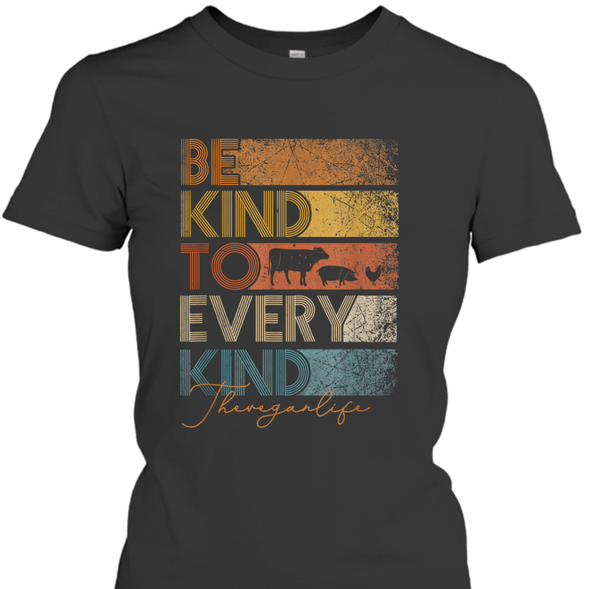 Be Kind To Every Kind Retro, 70's Vegan Life T-Shirt Be Kind To Every Kind Retro, 70's Vegan Life T-Shirt