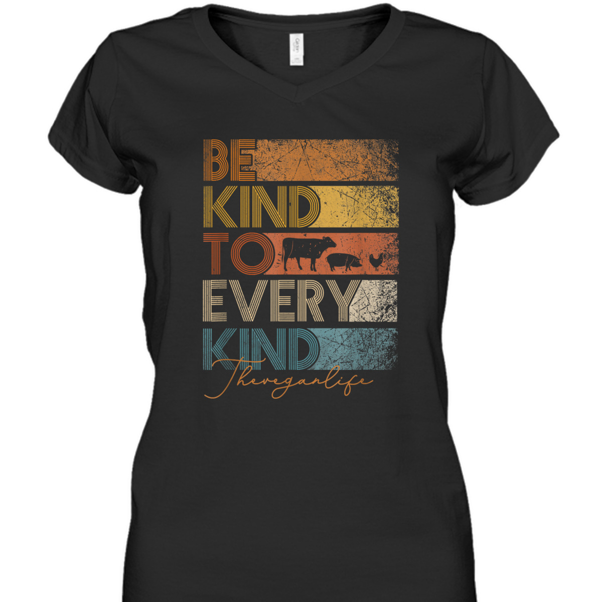 Be Kind To Every Kind Retro, 70's Vegan Life T-Shirt Be Kind To Every Kind Retro, 70's Vegan Life T-Shirt